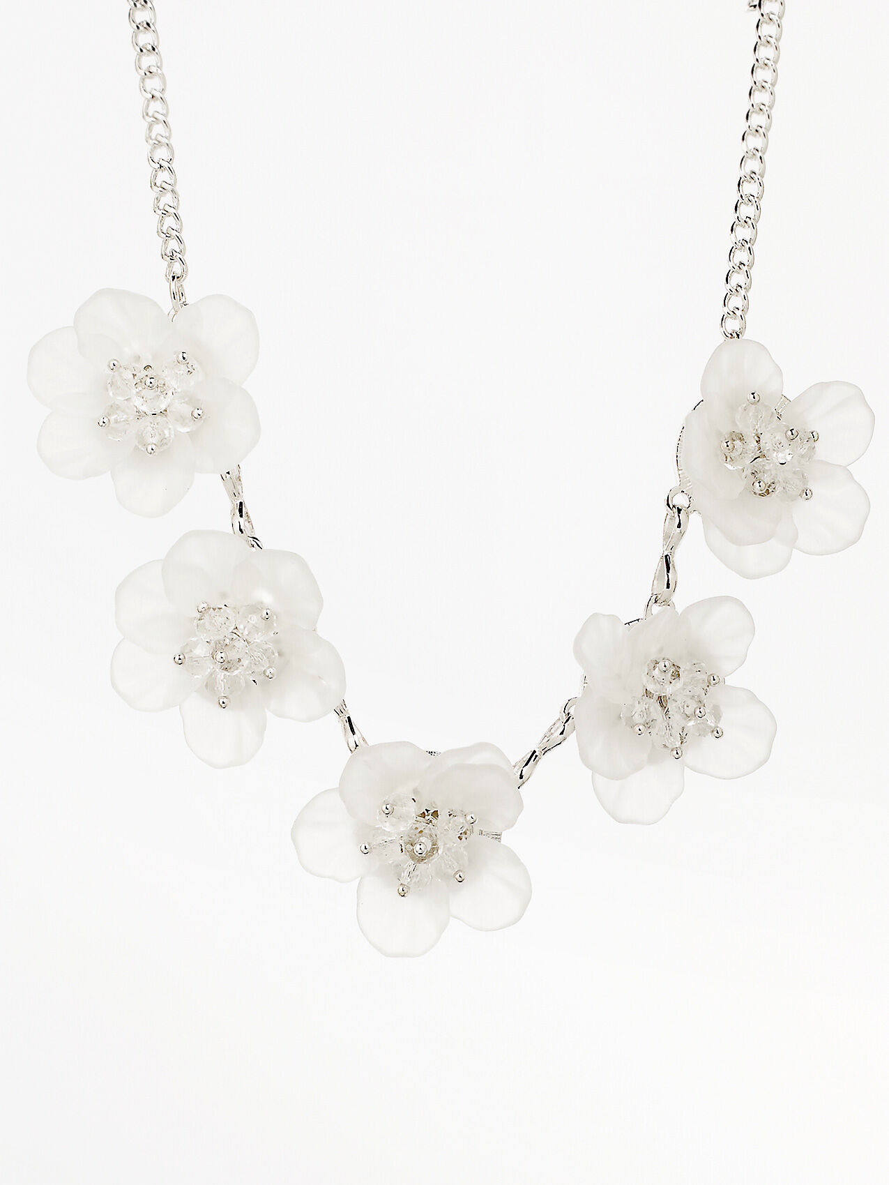 White floral necklace on sale