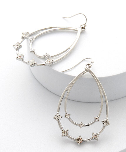 Double-Oval Crystal Earrings Image 1