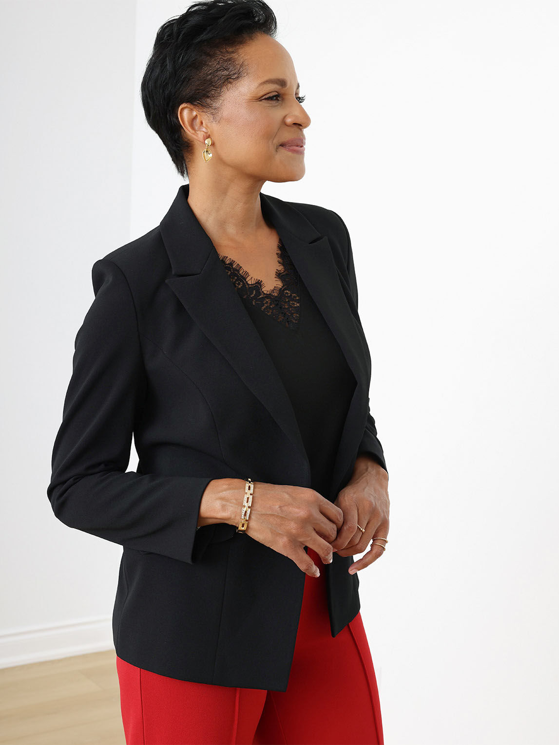 Plus size shop crepe blazer
