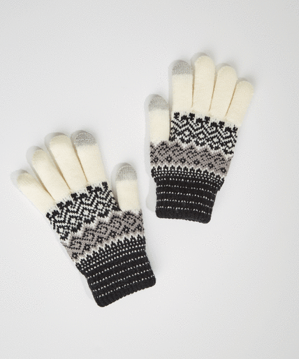 Fair Isle Knit Gloves Image 1