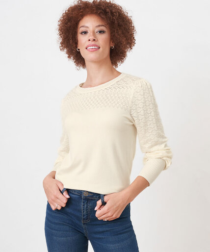 Low Impact Pointelle Sweater Image 3