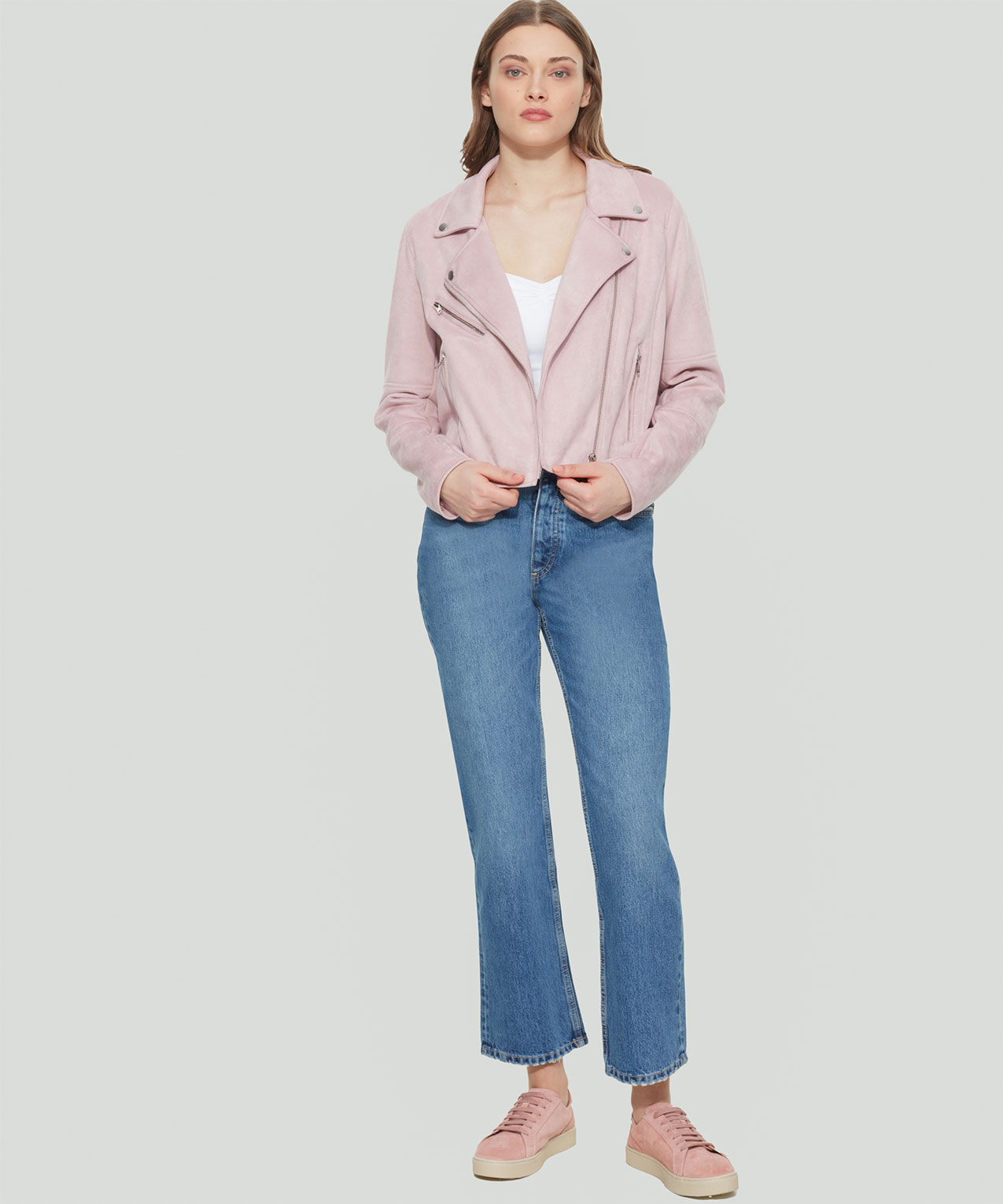Blush faux suede jacket best sale