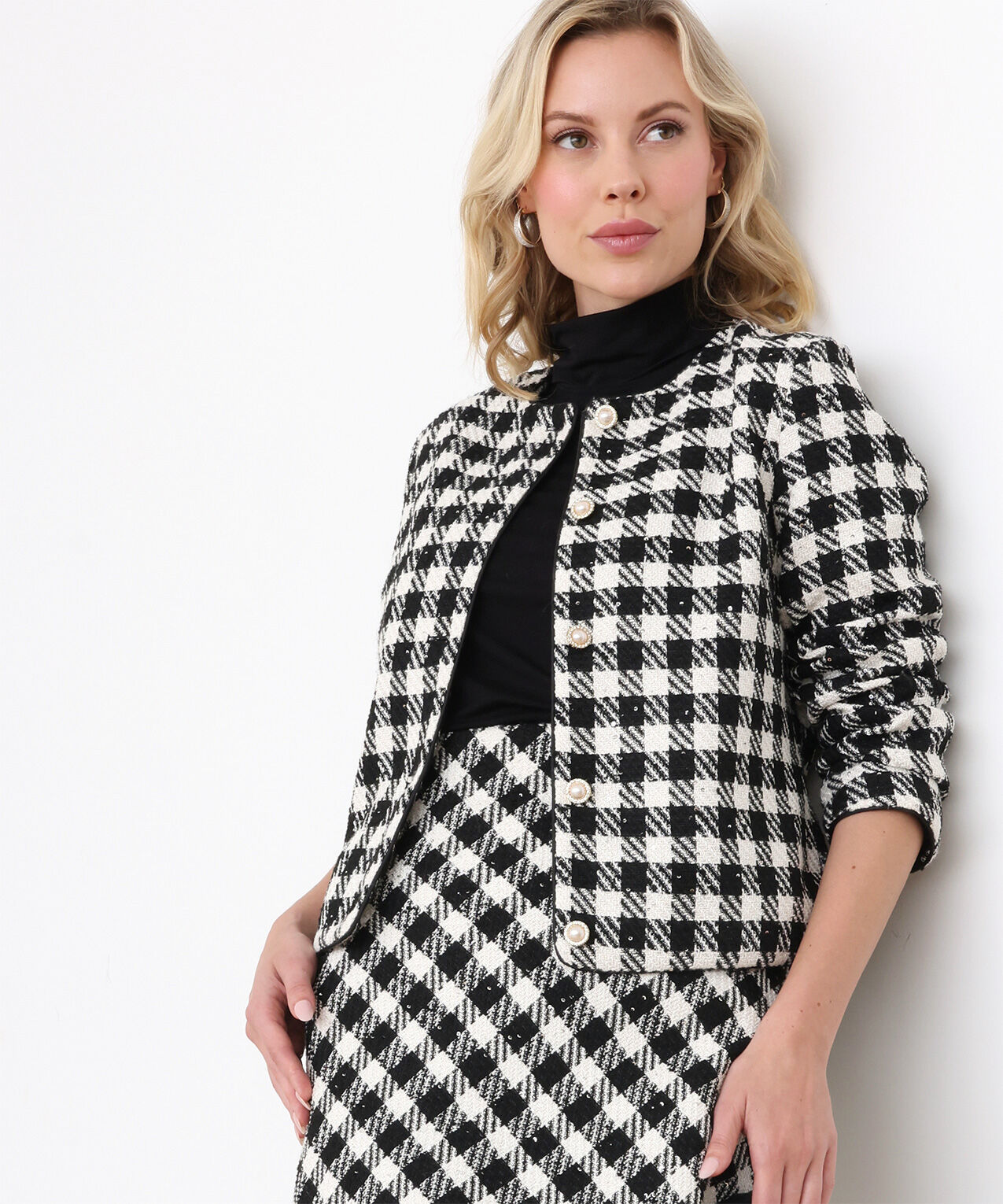 Petite hotsell houndstooth coat
