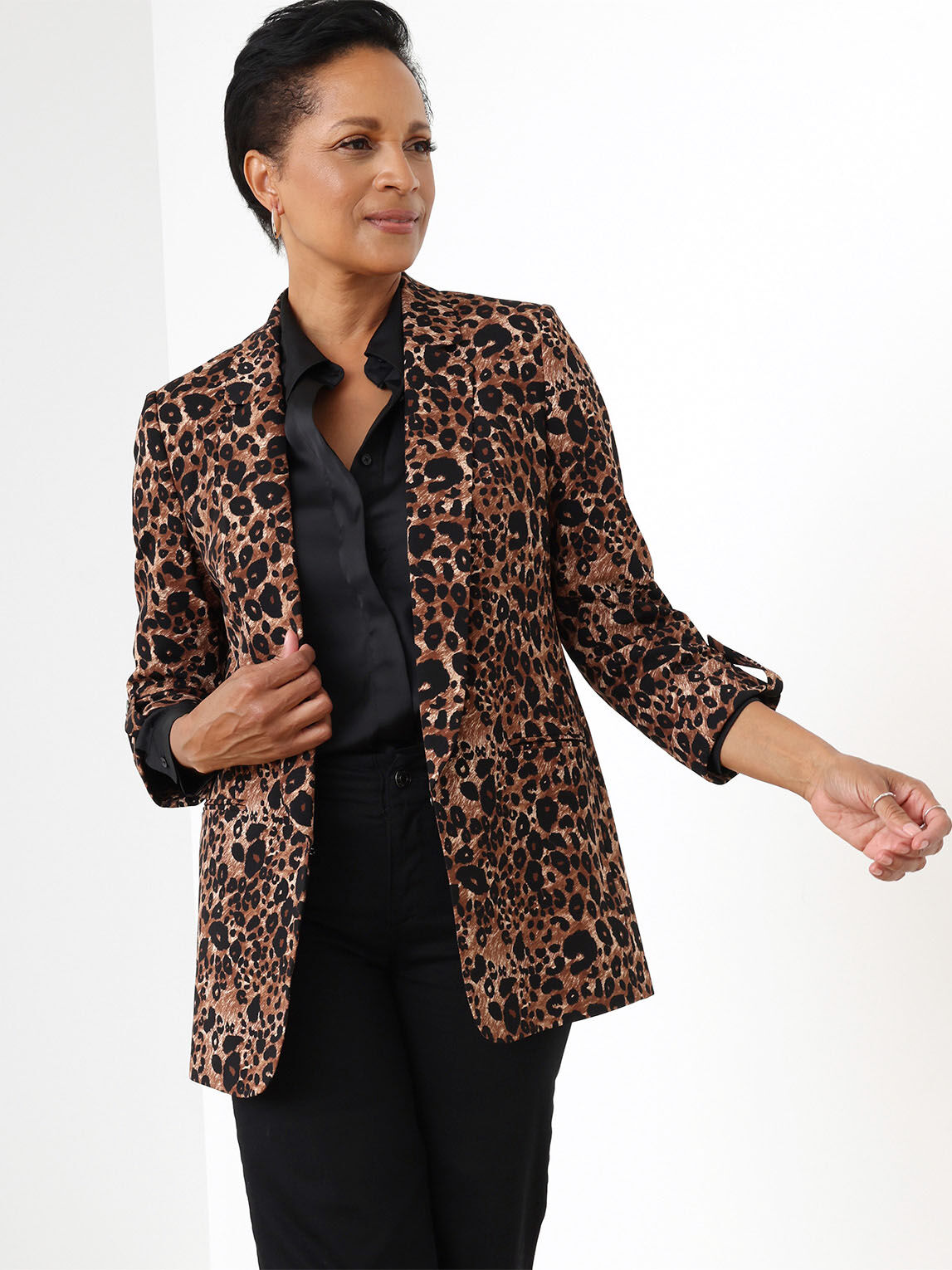 Scuba Crepe Tab Sleeve Blazer