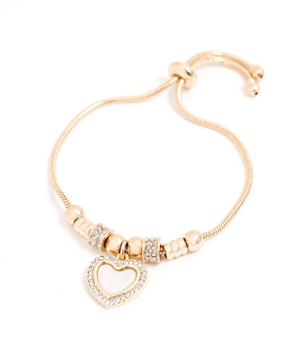 Adjustable Gold Heart Charm Bracelet Image 1