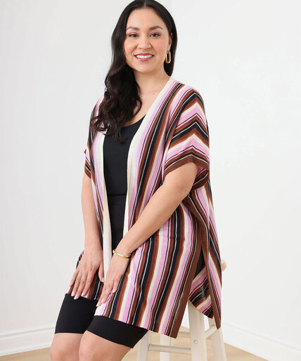 Knit Striped Kimono Sweater Image 5