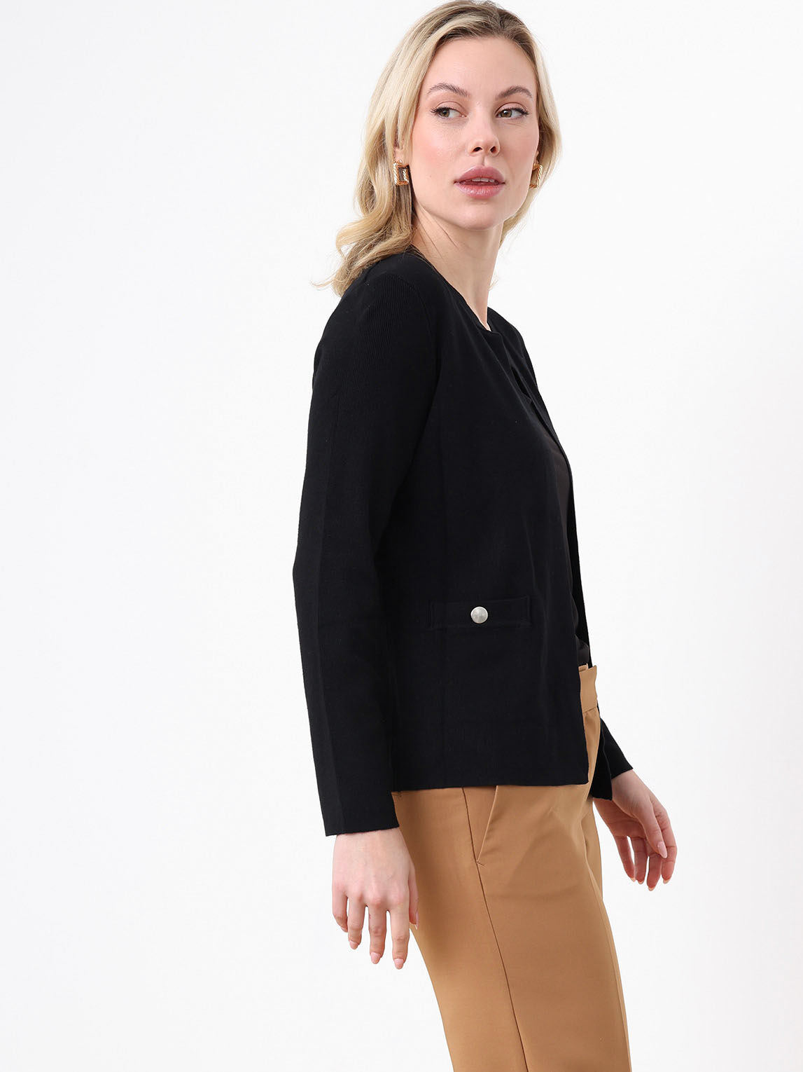 Open front cardigan petite top