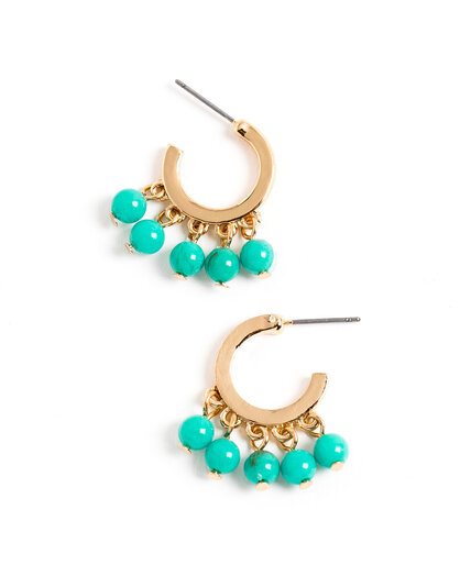 Hanging Turquoise Bead Hoop Earring Image 1