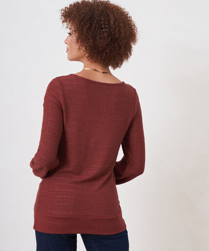 Pointelle Knit Square Neck Top Image 3