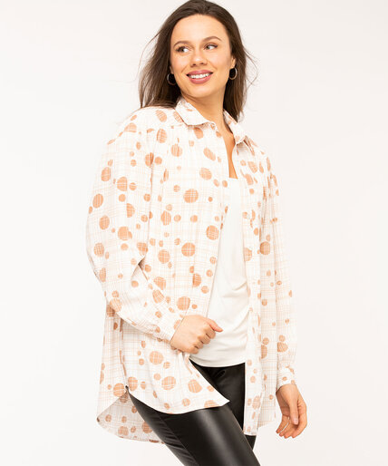Geo Button Front Tunic Blouse Image 6