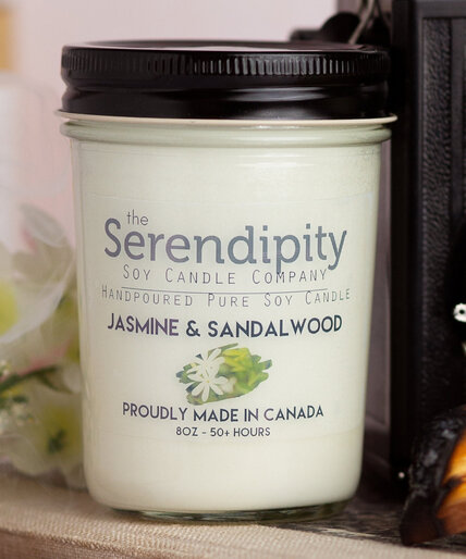 Jasmine & Sandalwood Soy Candle Image 2