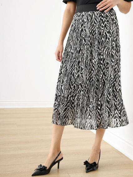 Zebra Print Pleated Skirt Image 2