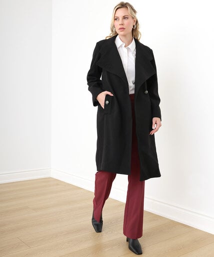 Belted Cross Over Collar Coat Image 2