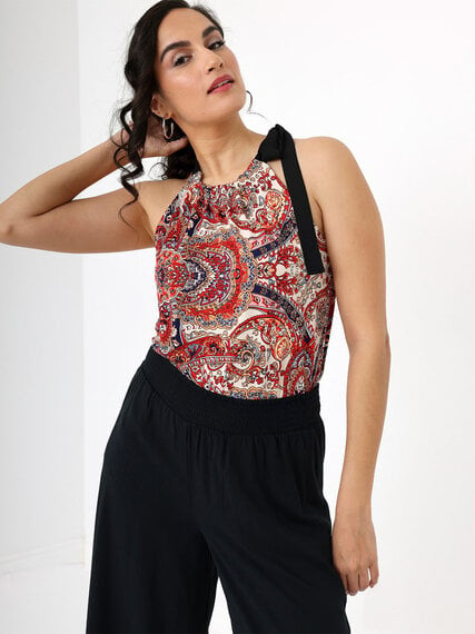 Sleeveless Relaxed Fit Halter Top Image 1