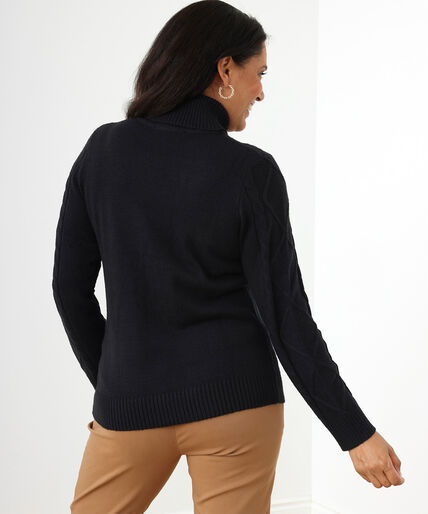 Cable Knit Turtleneck Sweater Image 4