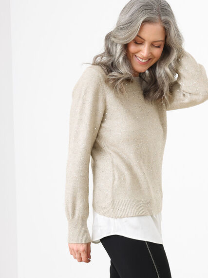 Long Sleeve Sequin Fooler Sweater Image 2