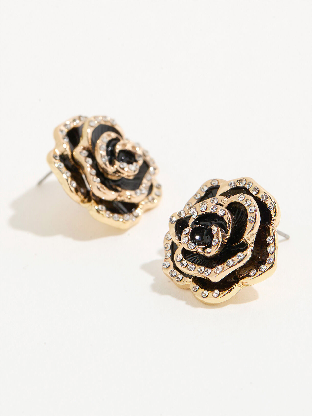 Black rose gold earrings Cleo Black NS