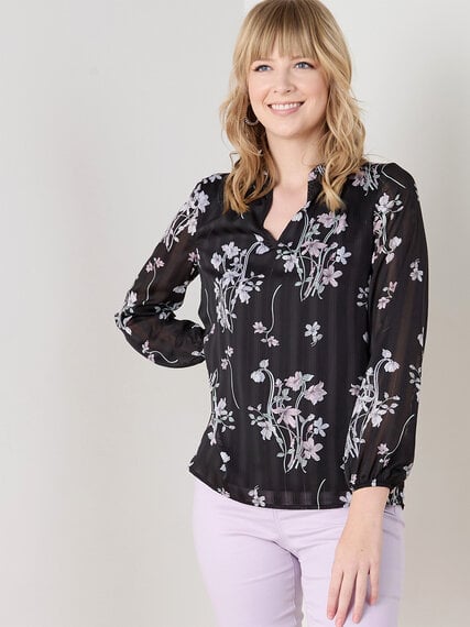 Relaxed Fit Chiffon Blouse with Ruffle Detail Image 4