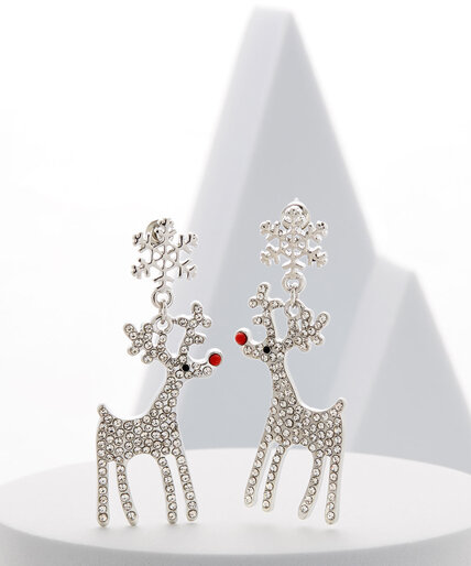 Crystal Reindeer Earrings Image 2
