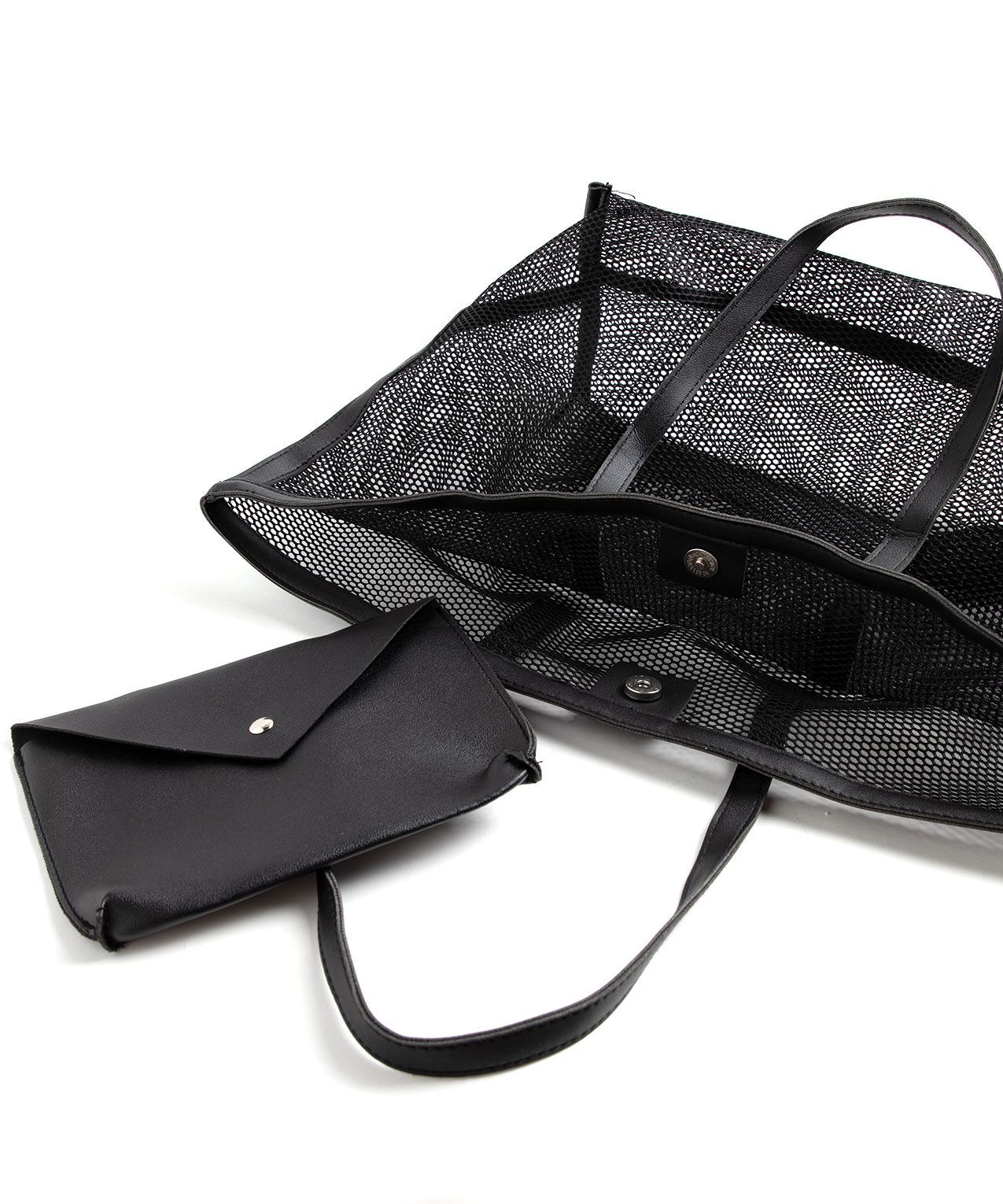 Black mesh tote on sale