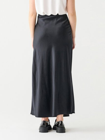 Black Satin Maxi Skirt by Black Tape Image 3