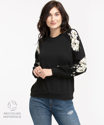 Recycled Floral Sleeve Pullover Image 3