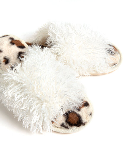 Fuzzy Leopard Slippers Image 2