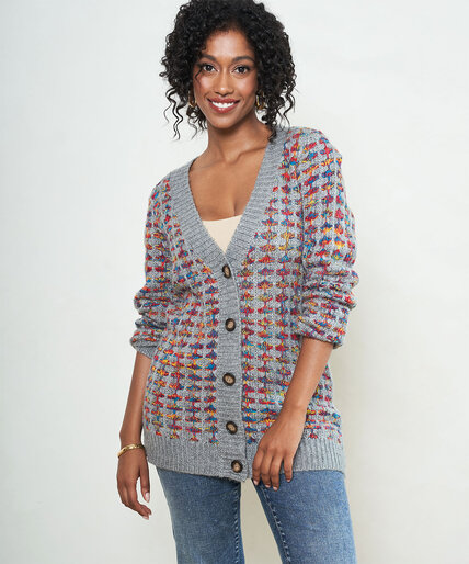Colourful Button Front Cardigan Image 1