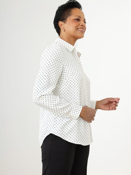 Crepe Relaxed Fit Collared Blouse	 Image 3