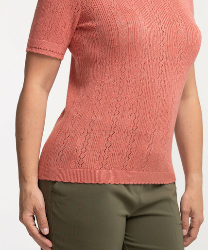 Pointelle Short Sleeve Sweater Image 5