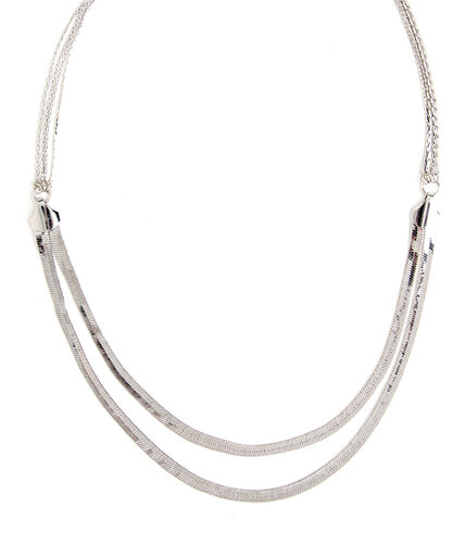 Silver Multi-Chain Necklace Image 1