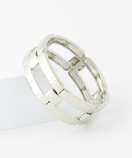 Silver Link Stretch Bracelet Image 1