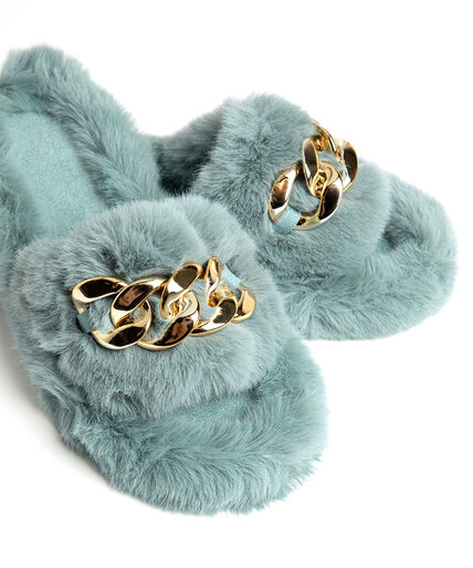 Fuzzy Chain Slippers Image 2