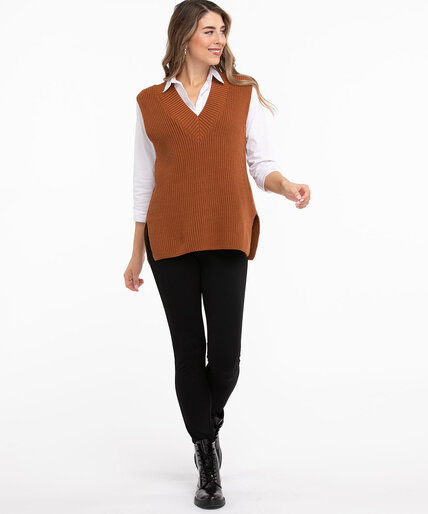 Cotton Blend Sweater Vest Image 1