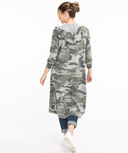 Camo Hooded Duster Cardigan Image 2