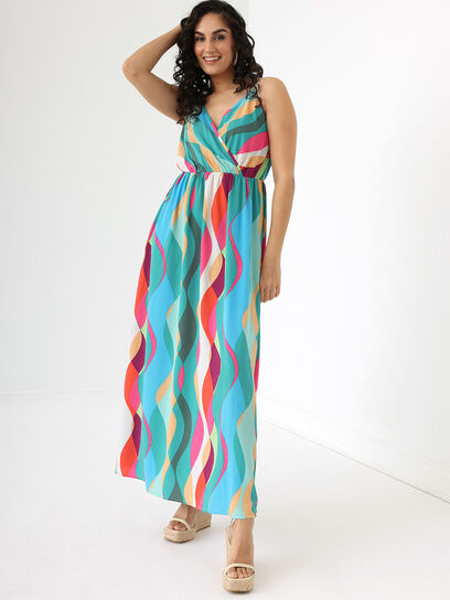 Lisa Bubble Crepe Maxi Dress