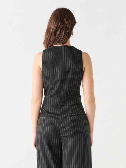 Pinstripe Button Front Vest by Black Tape Image 3