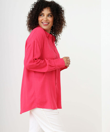 Low Impact Long Sleeve Relaxed Linen Shirt Image 4
