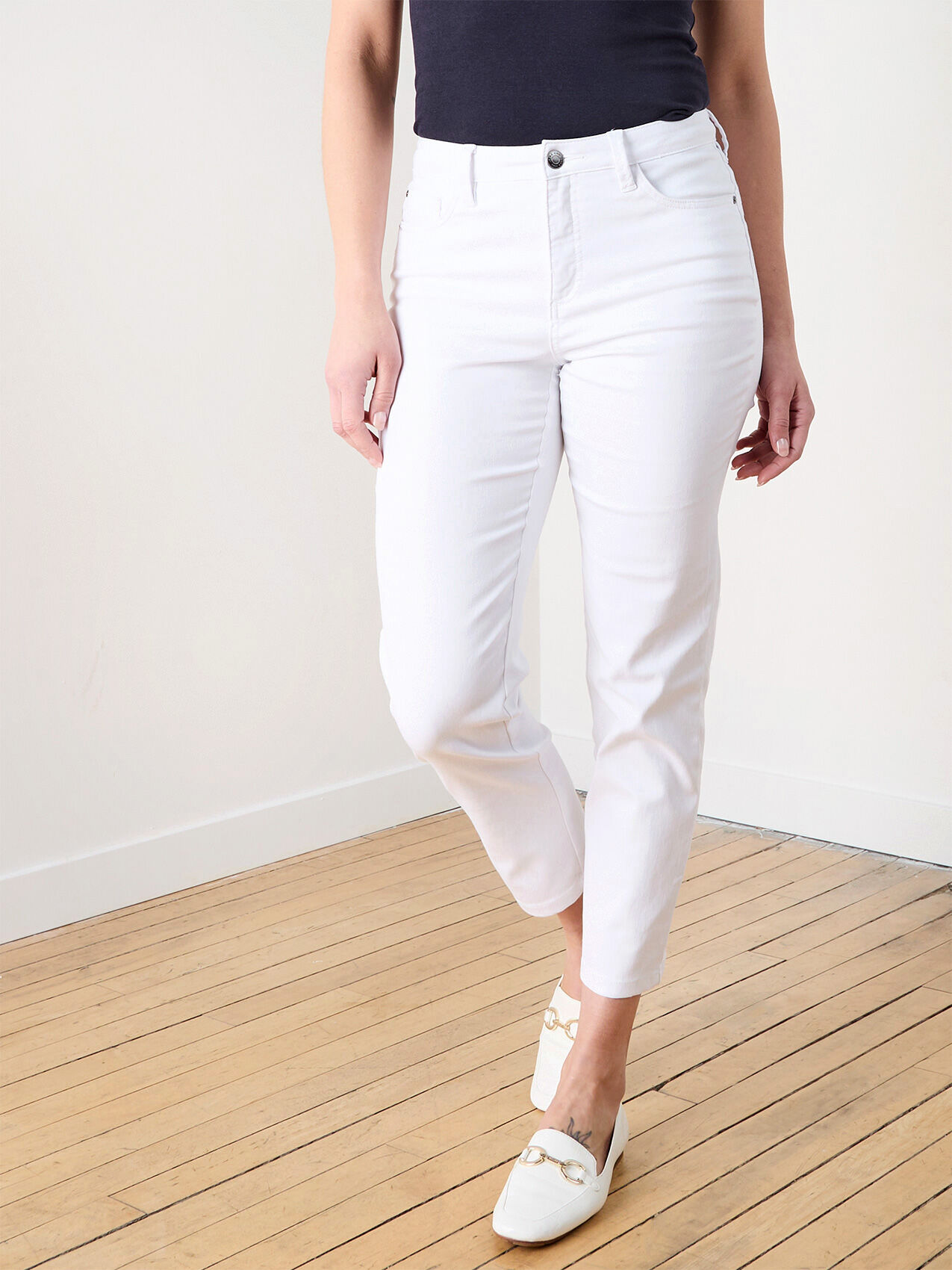 Lilly Slim White Ankle Jeans