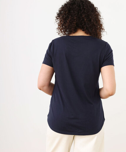 Relaxed V-Neck Graphic T-Shirt Image 6