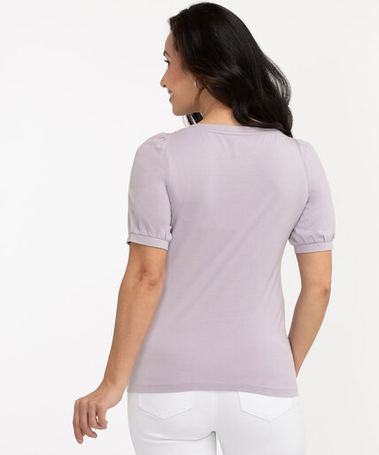 Cotton Blend Puff Sleeve Tee Image 3