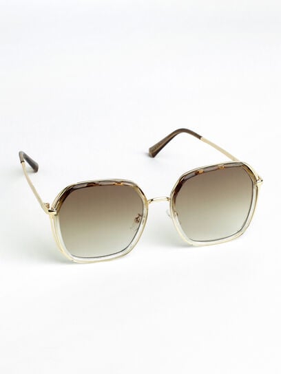 Light Brown Square Framed Sunglasses