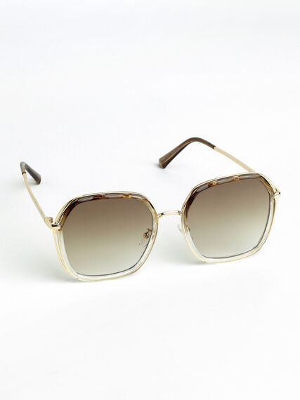 Light Brown Square Framed Sunglasses Image 1