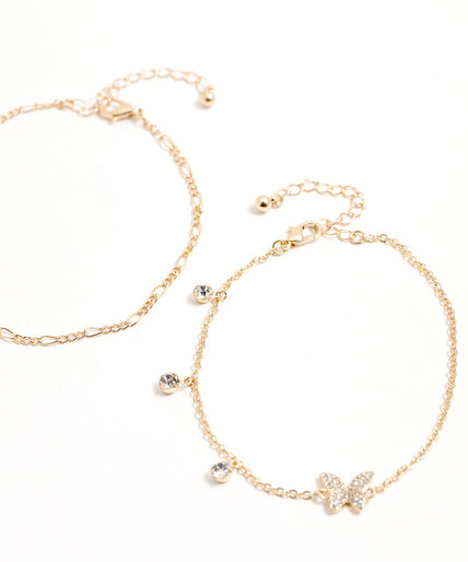 Gold Chain Butterfly Anklet Image 3