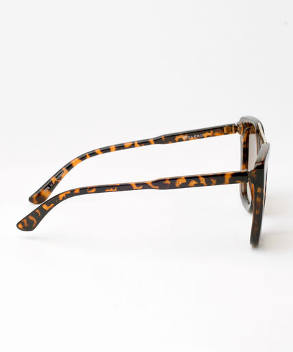 Tortoise Cat Eye Sunglasses with Gold Bridge Detail Image 4