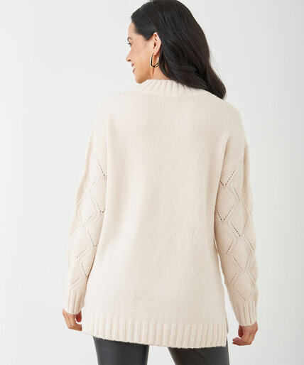 Pointelle Tunic Sweater Image 3