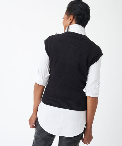 Sequin V-Neck Sweater Vest Image 4