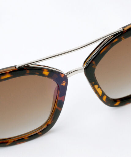 Tortoise Cat Eye Sunglasses with Gold Bridge Detail Image 5