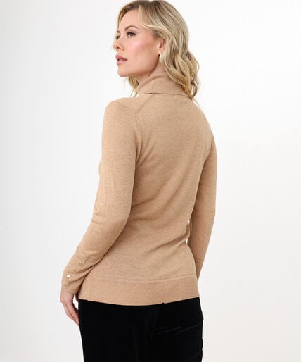 Petite Turtleneck Sweater with Button Detail Image 4