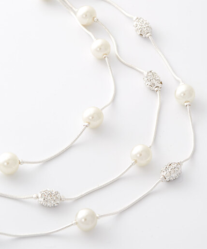 Bejewelled Pearl Necklace Image 1